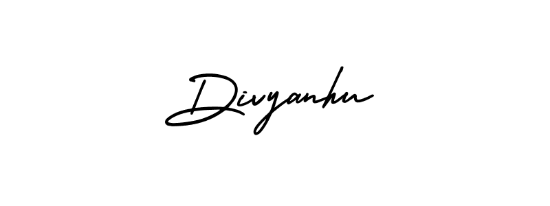 Divyanhu stylish signature style. Best Handwritten Sign (AmerikaSignatureDemo-Regular) for my name. Handwritten Signature Collection Ideas for my name Divyanhu. Divyanhu signature style 3 images and pictures png