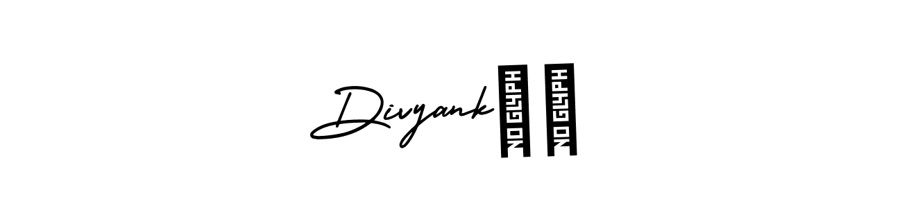 You should practise on your own different ways (AmerikaSignatureDemo-Regular) to write your name (Divyank❣️) in signature. don't let someone else do it for you. Divyank❣️ signature style 3 images and pictures png