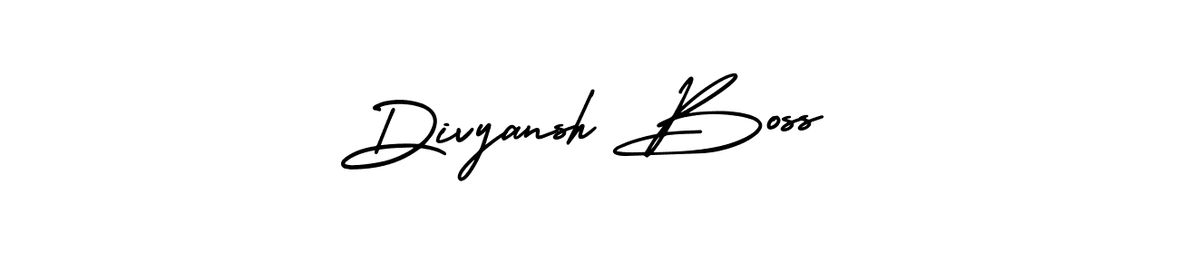 Divyansh Boss stylish signature style. Best Handwritten Sign (AmerikaSignatureDemo-Regular) for my name. Handwritten Signature Collection Ideas for my name Divyansh Boss. Divyansh Boss signature style 3 images and pictures png