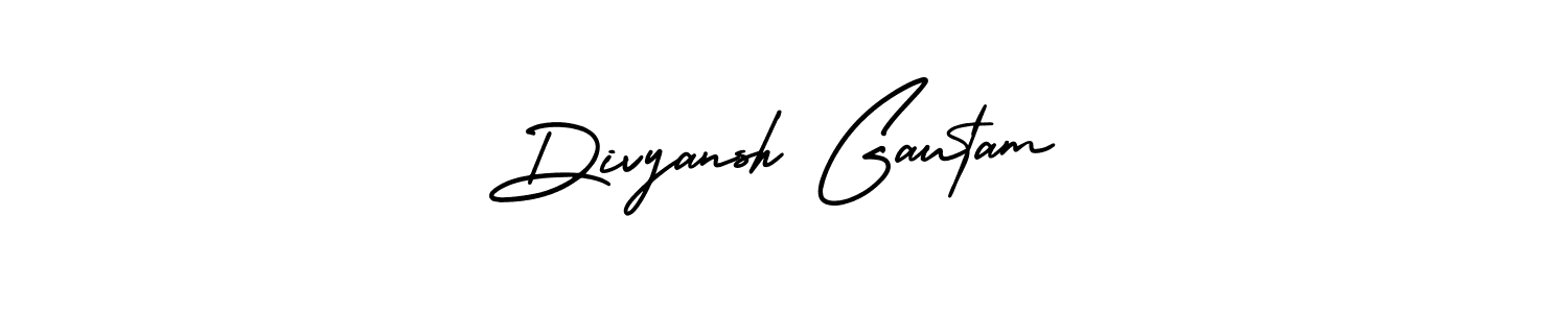 How to make Divyansh Gautam name signature. Use AmerikaSignatureDemo-Regular style for creating short signs online. This is the latest handwritten sign. Divyansh Gautam signature style 3 images and pictures png