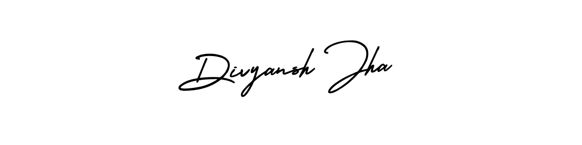 You should practise on your own different ways (AmerikaSignatureDemo-Regular) to write your name (Divyansh Jha) in signature. don't let someone else do it for you. Divyansh Jha signature style 3 images and pictures png