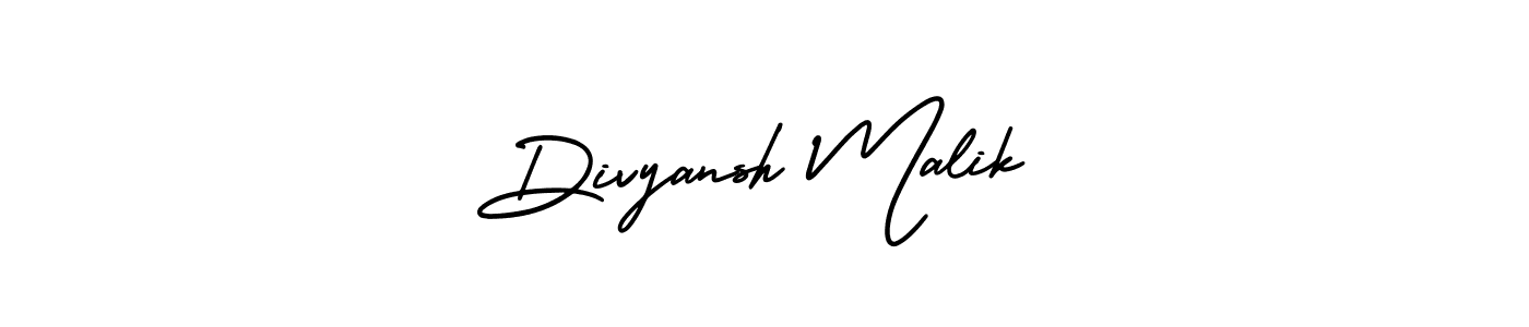 AmerikaSignatureDemo-Regular is a professional signature style that is perfect for those who want to add a touch of class to their signature. It is also a great choice for those who want to make their signature more unique. Get Divyansh Malik name to fancy signature for free. Divyansh Malik signature style 3 images and pictures png