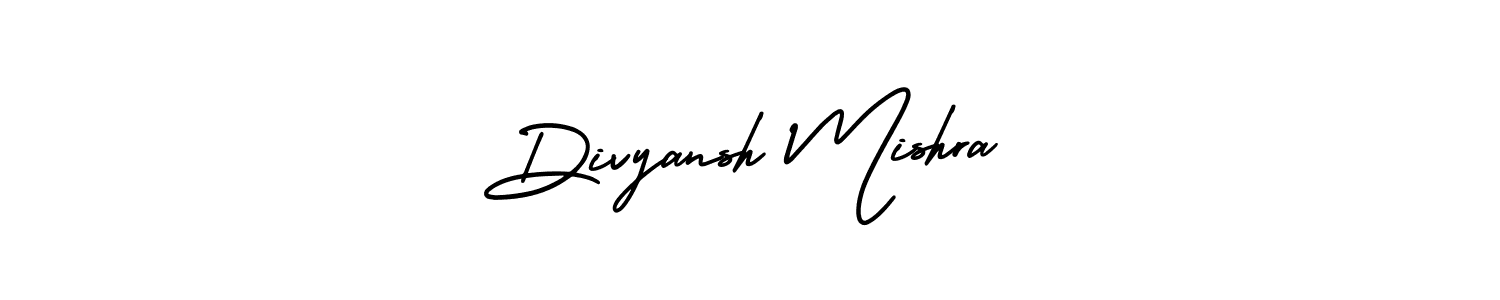 The best way (AmerikaSignatureDemo-Regular) to make a short signature is to pick only two or three words in your name. The name Divyansh Mishra include a total of six letters. For converting this name. Divyansh Mishra signature style 3 images and pictures png