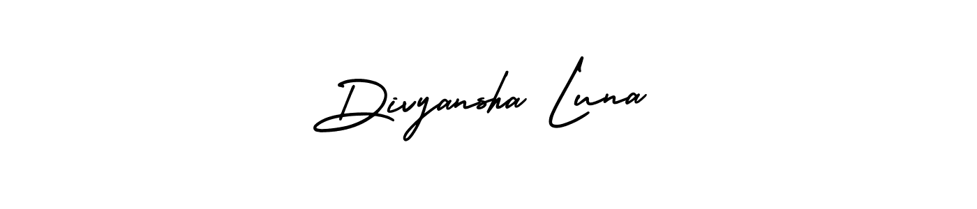 Make a short Divyansha Luna signature style. Manage your documents anywhere anytime using AmerikaSignatureDemo-Regular. Create and add eSignatures, submit forms, share and send files easily. Divyansha Luna signature style 3 images and pictures png