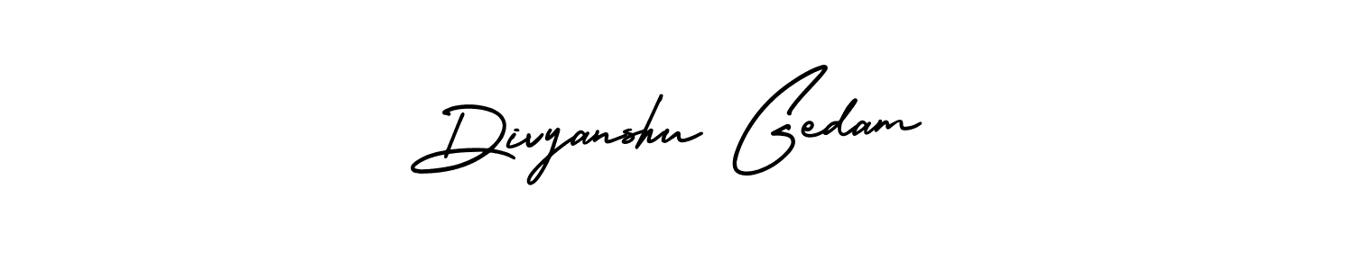 Make a beautiful signature design for name Divyanshu Gedam. With this signature (AmerikaSignatureDemo-Regular) style, you can create a handwritten signature for free. Divyanshu Gedam signature style 3 images and pictures png