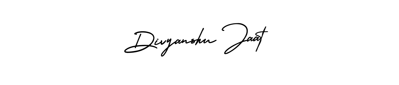 You should practise on your own different ways (AmerikaSignatureDemo-Regular) to write your name (Divyanshu Jaat) in signature. don't let someone else do it for you. Divyanshu Jaat signature style 3 images and pictures png