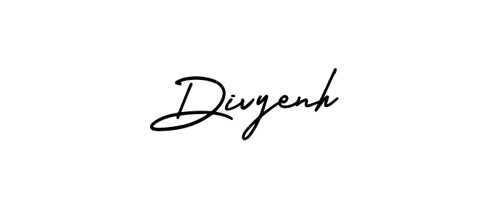 The best way (AmerikaSignatureDemo-Regular) to make a short signature is to pick only two or three words in your name. The name Divyenh include a total of six letters. For converting this name. Divyenh signature style 3 images and pictures png