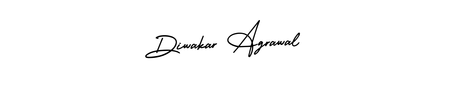The best way (AmerikaSignatureDemo-Regular) to make a short signature is to pick only two or three words in your name. The name Diwakar Agrawal include a total of six letters. For converting this name. Diwakar Agrawal signature style 3 images and pictures png