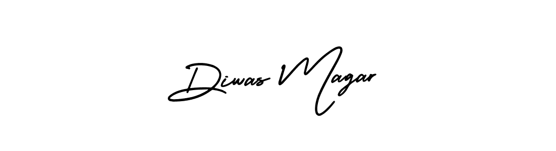 You should practise on your own different ways (AmerikaSignatureDemo-Regular) to write your name (Diwas Magar) in signature. don't let someone else do it for you. Diwas Magar signature style 3 images and pictures png