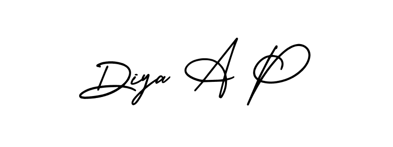 Best and Professional Signature Style for Diya A P. AmerikaSignatureDemo-Regular Best Signature Style Collection. Diya A P signature style 3 images and pictures png