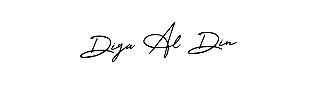 The best way (AmerikaSignatureDemo-Regular) to make a short signature is to pick only two or three words in your name. The name Diya Al Din include a total of six letters. For converting this name. Diya Al Din signature style 3 images and pictures png