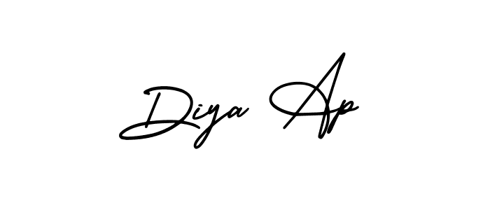 How to make Diya Ap signature? AmerikaSignatureDemo-Regular is a professional autograph style. Create handwritten signature for Diya Ap name. Diya Ap signature style 3 images and pictures png