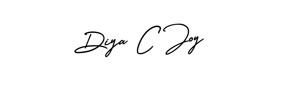 How to make Diya C Joy name signature. Use AmerikaSignatureDemo-Regular style for creating short signs online. This is the latest handwritten sign. Diya C Joy signature style 3 images and pictures png