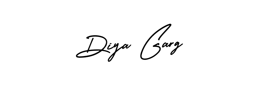 How to make Diya Garg name signature. Use AmerikaSignatureDemo-Regular style for creating short signs online. This is the latest handwritten sign. Diya Garg signature style 3 images and pictures png