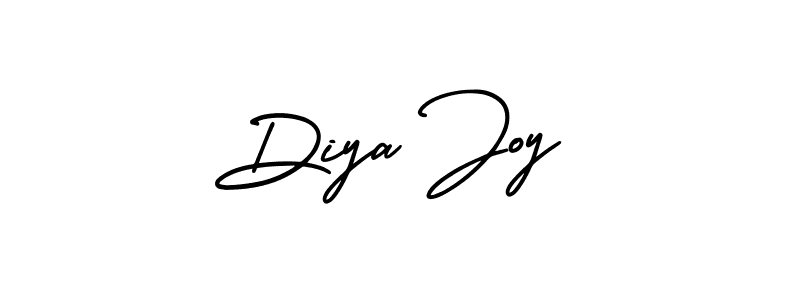 The best way (AmerikaSignatureDemo-Regular) to make a short signature is to pick only two or three words in your name. The name Diya Joy include a total of six letters. For converting this name. Diya Joy signature style 3 images and pictures png