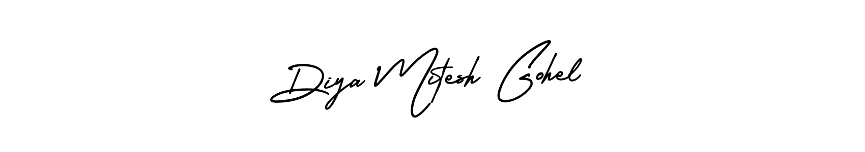 How to Draw Diya Mitesh Gohel signature style? AmerikaSignatureDemo-Regular is a latest design signature styles for name Diya Mitesh Gohel. Diya Mitesh Gohel signature style 3 images and pictures png