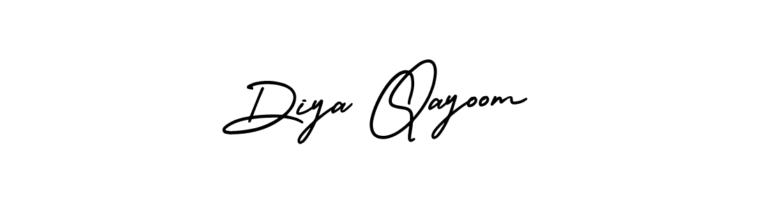 Use a signature maker to create a handwritten signature online. With this signature software, you can design (AmerikaSignatureDemo-Regular) your own signature for name Diya Qayoom. Diya Qayoom signature style 3 images and pictures png