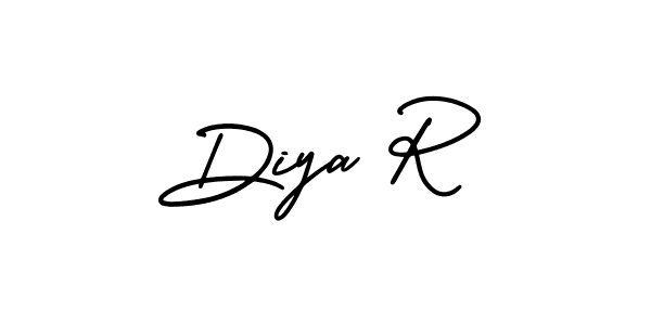 Diya R stylish signature style. Best Handwritten Sign (AmerikaSignatureDemo-Regular) for my name. Handwritten Signature Collection Ideas for my name Diya R. Diya R signature style 3 images and pictures png