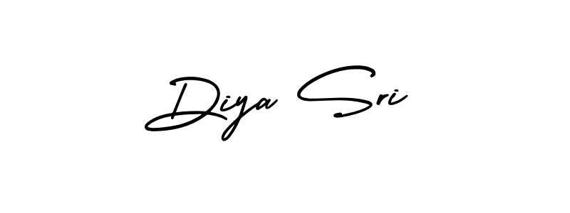 The best way (AmerikaSignatureDemo-Regular) to make a short signature is to pick only two or three words in your name. The name Diya Sri include a total of six letters. For converting this name. Diya Sri signature style 3 images and pictures png