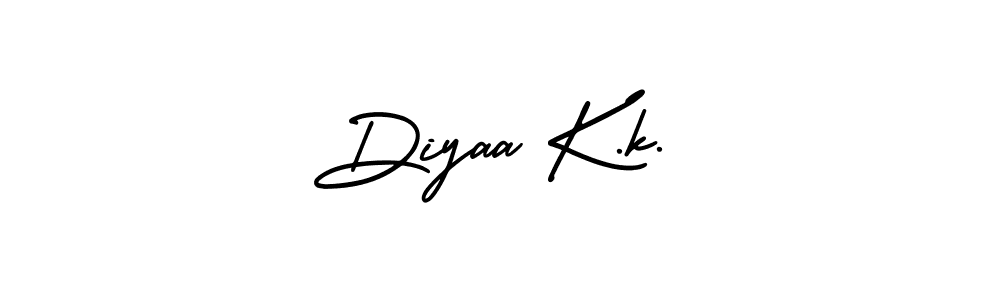 How to make Diyaa K.k. name signature. Use AmerikaSignatureDemo-Regular style for creating short signs online. This is the latest handwritten sign. Diyaa K.k. signature style 3 images and pictures png