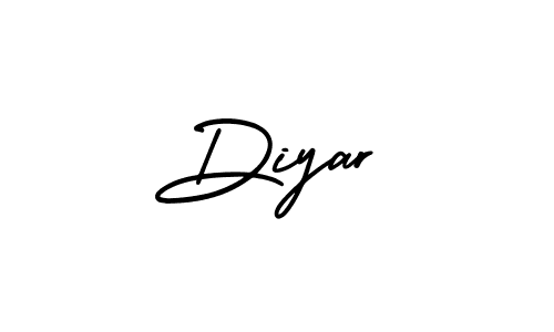 Use a signature maker to create a handwritten signature online. With this signature software, you can design (AmerikaSignatureDemo-Regular) your own signature for name Diyar. Diyar signature style 3 images and pictures png