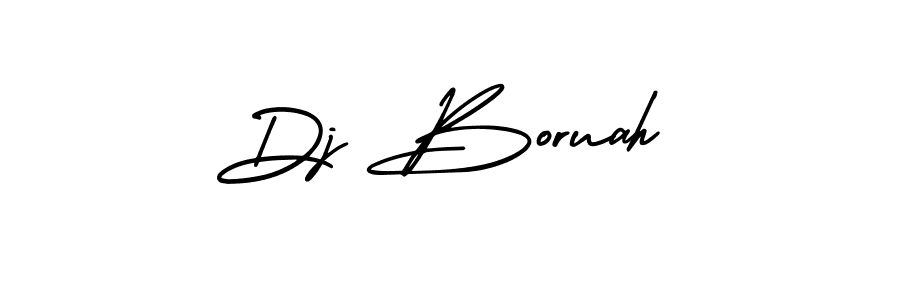 You should practise on your own different ways (AmerikaSignatureDemo-Regular) to write your name (Dj Boruah) in signature. don't let someone else do it for you. Dj Boruah signature style 3 images and pictures png