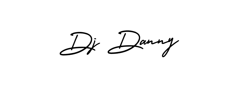 How to make Dj Danny name signature. Use AmerikaSignatureDemo-Regular style for creating short signs online. This is the latest handwritten sign. Dj Danny signature style 3 images and pictures png