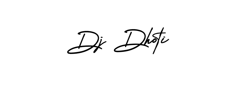 Use a signature maker to create a handwritten signature online. With this signature software, you can design (AmerikaSignatureDemo-Regular) your own signature for name Dj Dhoti. Dj Dhoti signature style 3 images and pictures png