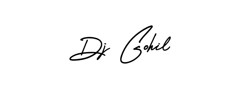 Dj Gohil stylish signature style. Best Handwritten Sign (AmerikaSignatureDemo-Regular) for my name. Handwritten Signature Collection Ideas for my name Dj Gohil. Dj Gohil signature style 3 images and pictures png