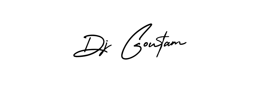 The best way (AmerikaSignatureDemo-Regular) to make a short signature is to pick only two or three words in your name. The name Dj Goutam include a total of six letters. For converting this name. Dj Goutam signature style 3 images and pictures png