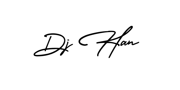 Use a signature maker to create a handwritten signature online. With this signature software, you can design (AmerikaSignatureDemo-Regular) your own signature for name Dj Han. Dj Han signature style 3 images and pictures png