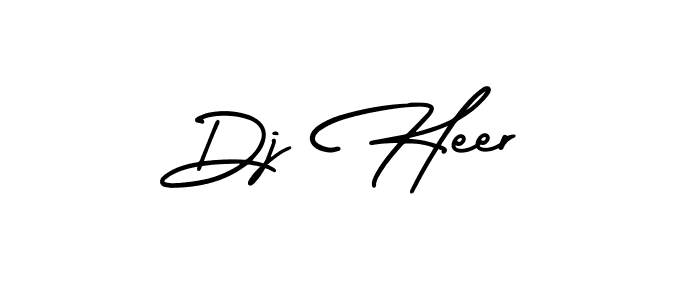 How to make Dj Heer name signature. Use AmerikaSignatureDemo-Regular style for creating short signs online. This is the latest handwritten sign. Dj Heer signature style 3 images and pictures png