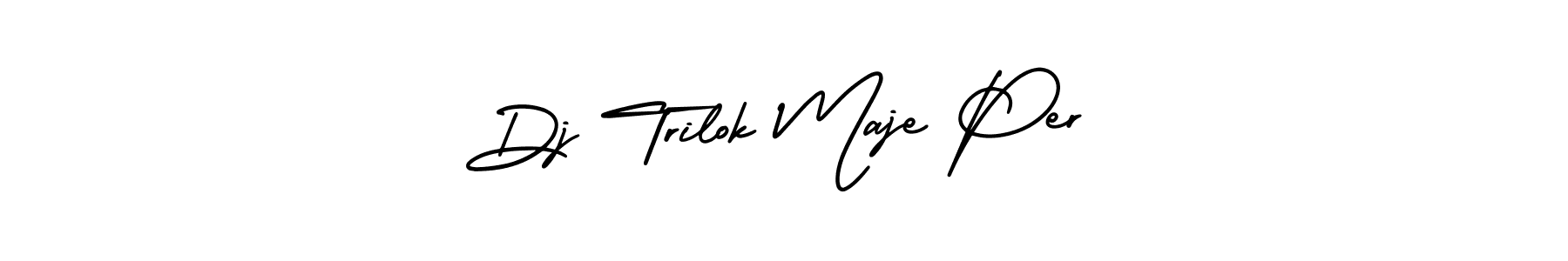 How to make Dj Trilok Maje Per name signature. Use AmerikaSignatureDemo-Regular style for creating short signs online. This is the latest handwritten sign. Dj Trilok Maje Per signature style 3 images and pictures png