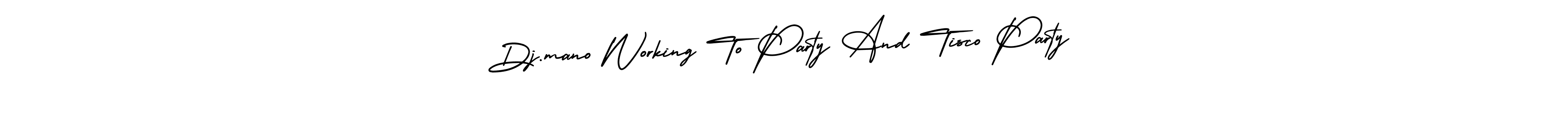 How to make Dj.mano Working To Party And Tisco Party name signature. Use AmerikaSignatureDemo-Regular style for creating short signs online. This is the latest handwritten sign. Dj.mano Working To Party And Tisco Party signature style 3 images and pictures png