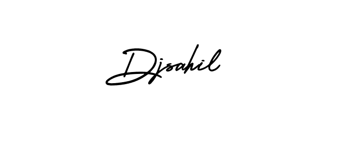 The best way (AmerikaSignatureDemo-Regular) to make a short signature is to pick only two or three words in your name. The name Djsahil include a total of six letters. For converting this name. Djsahil signature style 3 images and pictures png