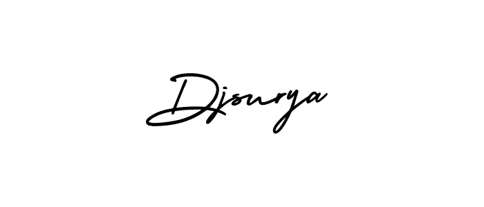 How to make Djsurya name signature. Use AmerikaSignatureDemo-Regular style for creating short signs online. This is the latest handwritten sign. Djsurya signature style 3 images and pictures png