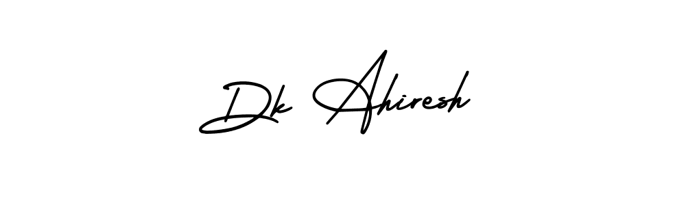 How to make Dk Ahiresh name signature. Use AmerikaSignatureDemo-Regular style for creating short signs online. This is the latest handwritten sign. Dk Ahiresh signature style 3 images and pictures png