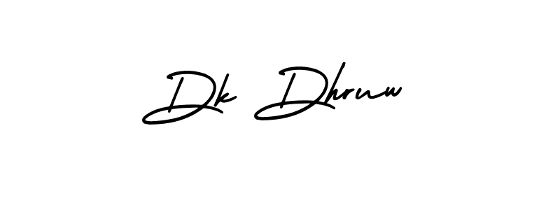 The best way (AmerikaSignatureDemo-Regular) to make a short signature is to pick only two or three words in your name. The name Dk Dhruw include a total of six letters. For converting this name. Dk Dhruw signature style 3 images and pictures png