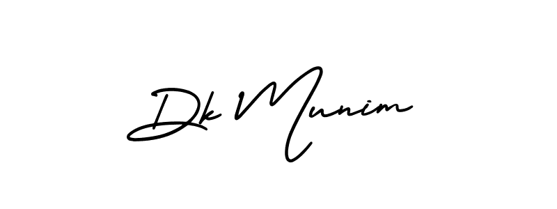 You should practise on your own different ways (AmerikaSignatureDemo-Regular) to write your name (Dk Munim) in signature. don't let someone else do it for you. Dk Munim signature style 3 images and pictures png