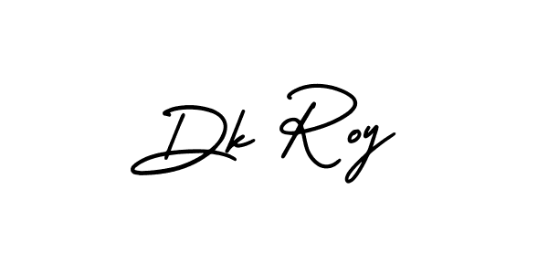 How to make Dk Roy name signature. Use AmerikaSignatureDemo-Regular style for creating short signs online. This is the latest handwritten sign. Dk Roy signature style 3 images and pictures png