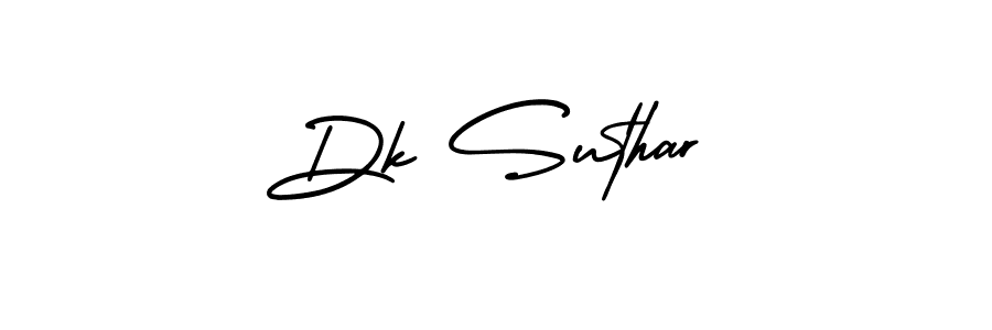 This is the best signature style for the Dk Suthar name. Also you like these signature font (AmerikaSignatureDemo-Regular). Mix name signature. Dk Suthar signature style 3 images and pictures png