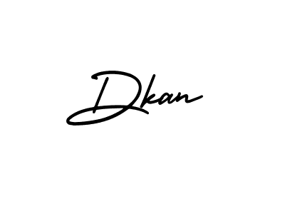 Design your own signature with our free online signature maker. With this signature software, you can create a handwritten (AmerikaSignatureDemo-Regular) signature for name Dkan. Dkan signature style 3 images and pictures png