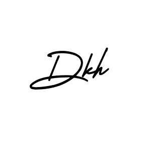 The best way (AmerikaSignatureDemo-Regular) to make a short signature is to pick only two or three words in your name. The name Dkh include a total of six letters. For converting this name. Dkh signature style 3 images and pictures png