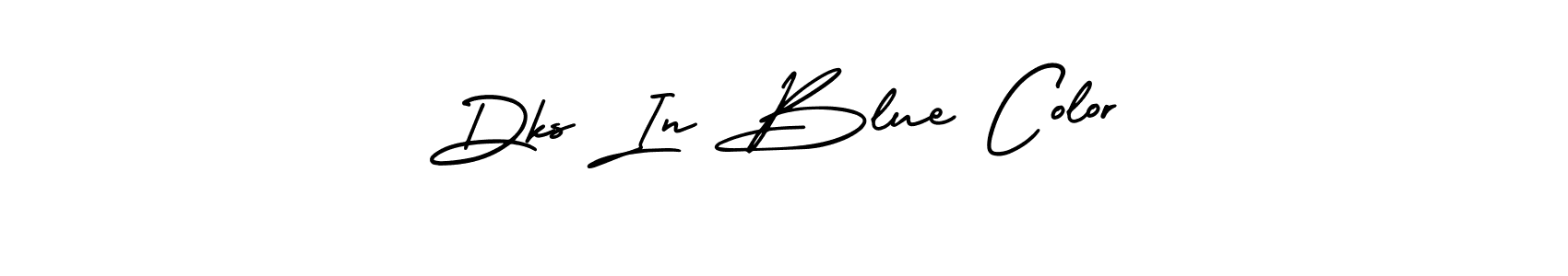 Use a signature maker to create a handwritten signature online. With this signature software, you can design (AmerikaSignatureDemo-Regular) your own signature for name Dks In Blue Color. Dks In Blue Color signature style 3 images and pictures png