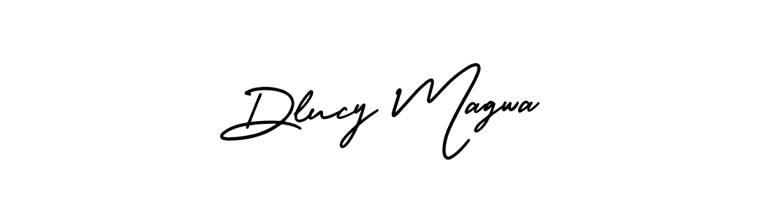 The best way (AmerikaSignatureDemo-Regular) to make a short signature is to pick only two or three words in your name. The name Dlucy Magwa include a total of six letters. For converting this name. Dlucy Magwa signature style 3 images and pictures png