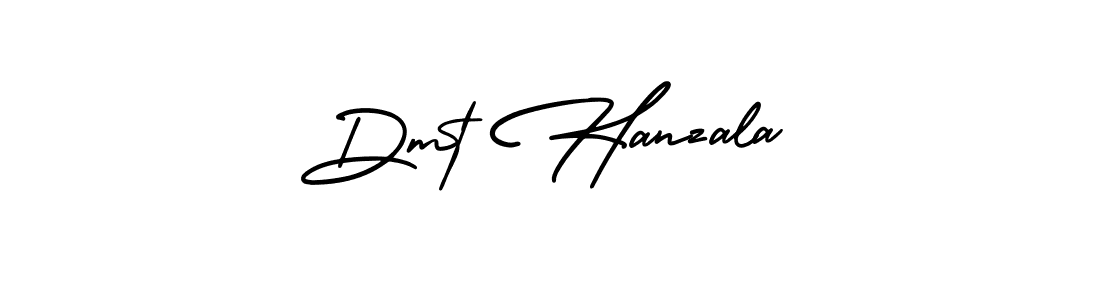 You should practise on your own different ways (AmerikaSignatureDemo-Regular) to write your name (Dmt Hanzala) in signature. don't let someone else do it for you. Dmt Hanzala signature style 3 images and pictures png
