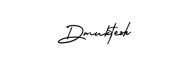 How to make Dmuktesh name signature. Use AmerikaSignatureDemo-Regular style for creating short signs online. This is the latest handwritten sign. Dmuktesh signature style 3 images and pictures png