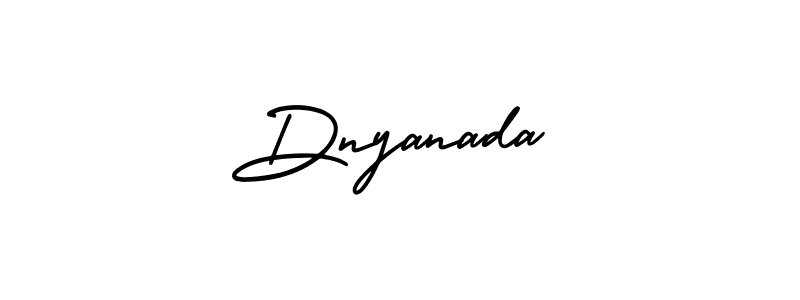 You should practise on your own different ways (AmerikaSignatureDemo-Regular) to write your name (Dnyanada) in signature. don't let someone else do it for you. Dnyanada signature style 3 images and pictures png