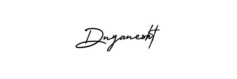 The best way (AmerikaSignatureDemo-Regular) to make a short signature is to pick only two or three words in your name. The name Dnyanesht include a total of six letters. For converting this name. Dnyanesht signature style 3 images and pictures png