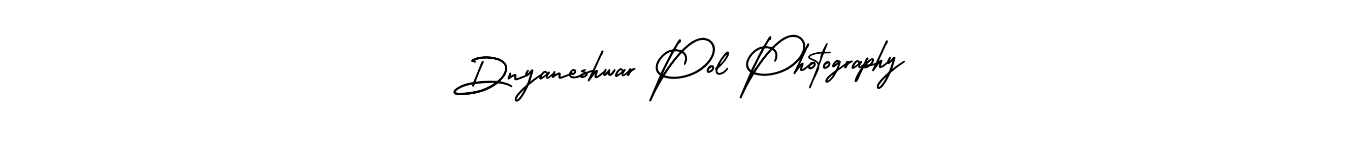 You should practise on your own different ways (AmerikaSignatureDemo-Regular) to write your name (Dnyaneshwar Pol Photography) in signature. don't let someone else do it for you. Dnyaneshwar Pol Photography signature style 3 images and pictures png